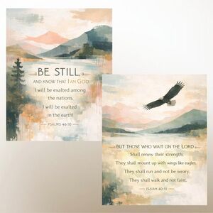 DDS 2-Set, Art Print, 8x10, Bible Verse, Paper Print, Unframed, Nature Series